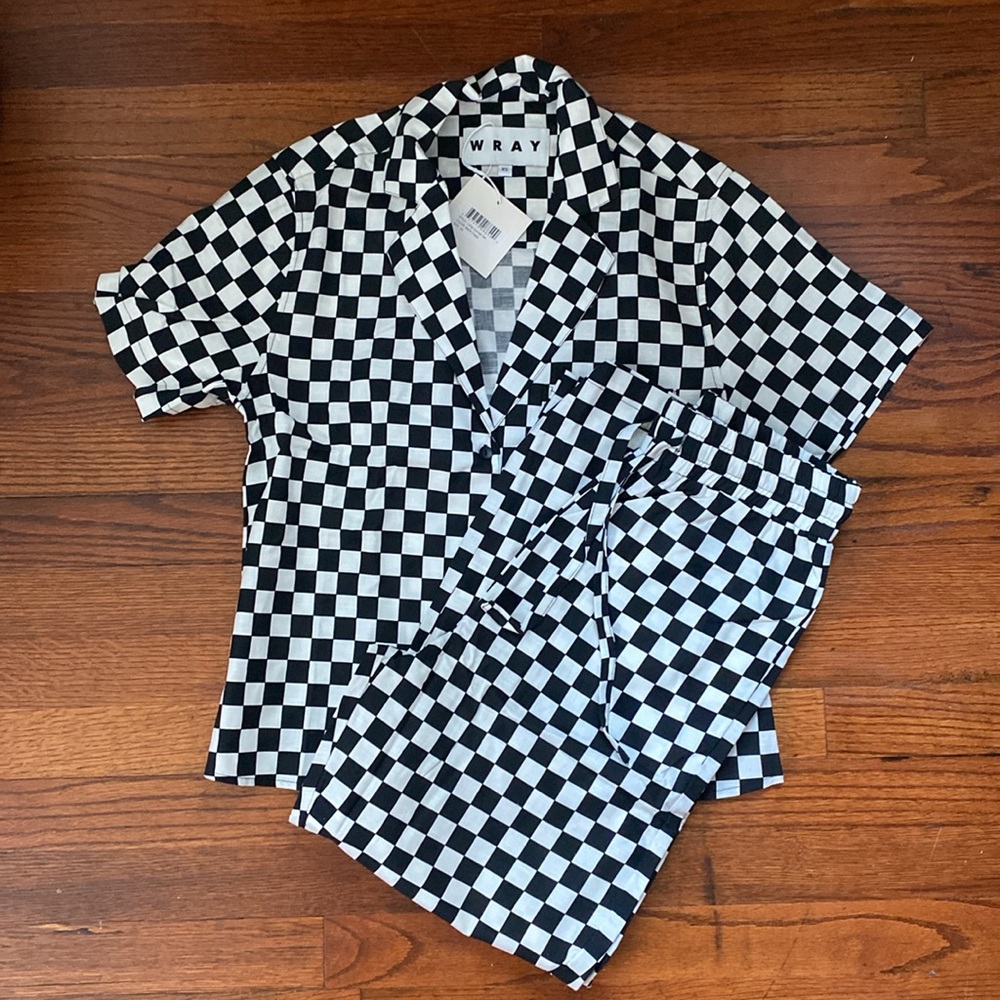 NEW WRAY Long Lounge Set - Checkered Black and White